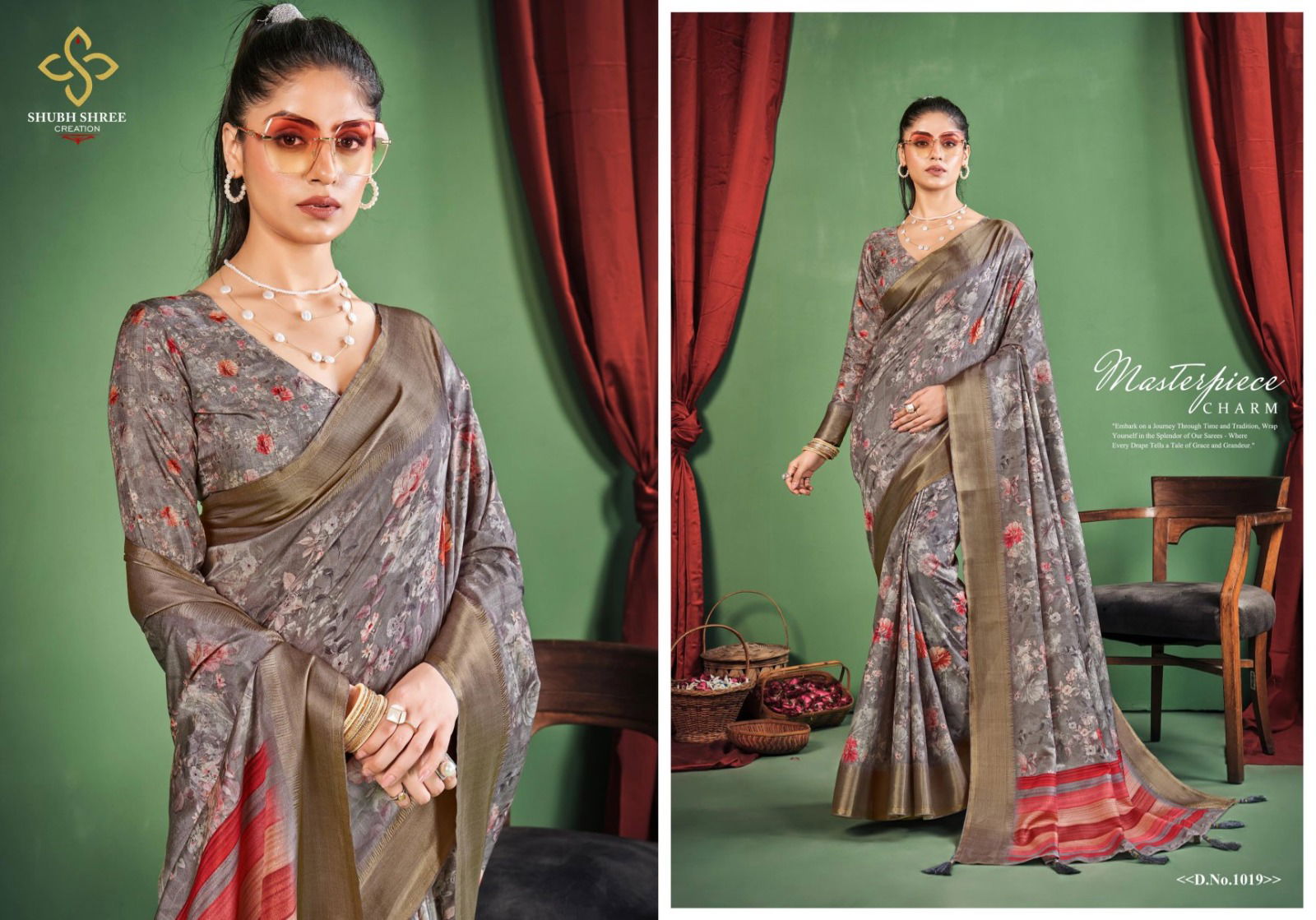 Toral Dizital By Shubh Shree Dola Silk Designer Sarees Exporters In India